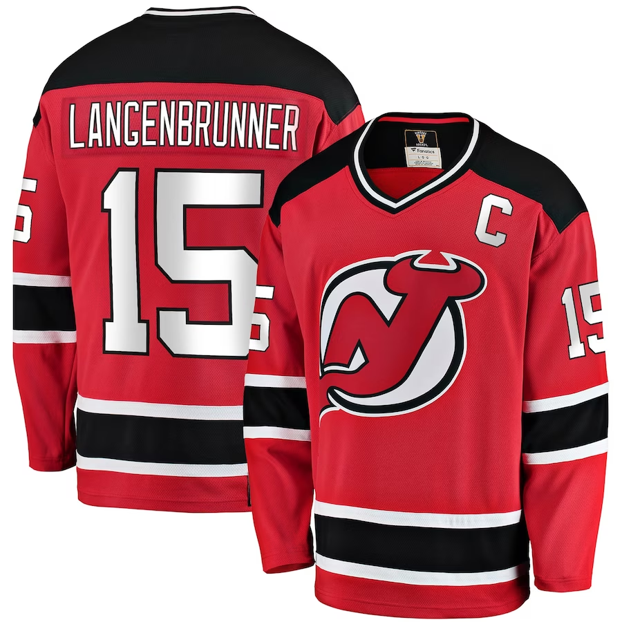 Men's New Jersey Devils Jamie Langenbrunner #15 Red Jersey